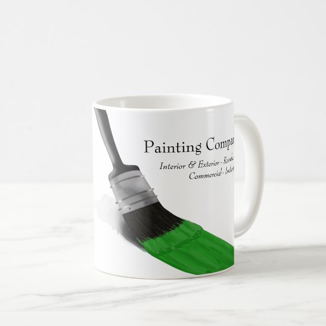Malerei Maler Service Unternehmen Grün brennen Kaffeetasse (VorderseiteRechts)