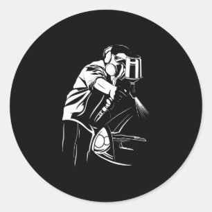 Malerei  Malerei in der Oldschoolklasse Runder Aufkleber