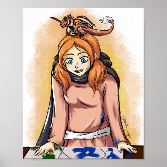 Malerei mit Drachen Poster (Vorne)