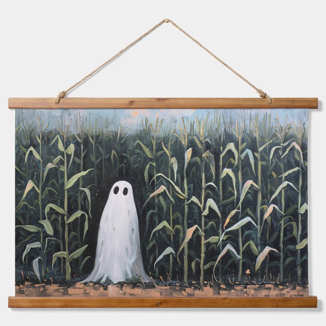 Malerei mit Feldölfelsenmasten aus Ghost Wandteppich Mit Holzrahmen (Vorne)