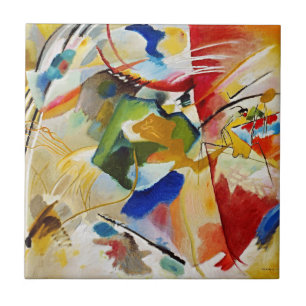 Malerei mit grüner Mitte von Wassily Kandinsky Fliese