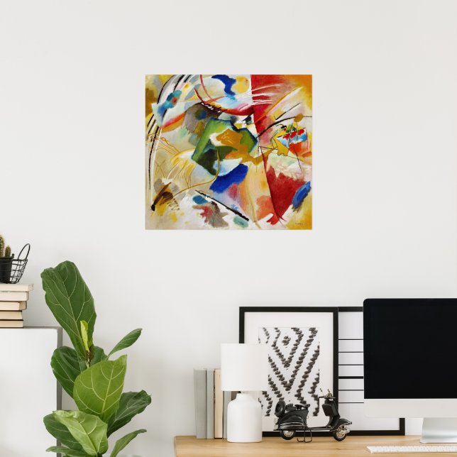 Malerei mit grüner Mitte von Wassily Kandinsky Poster (Heimbüro)