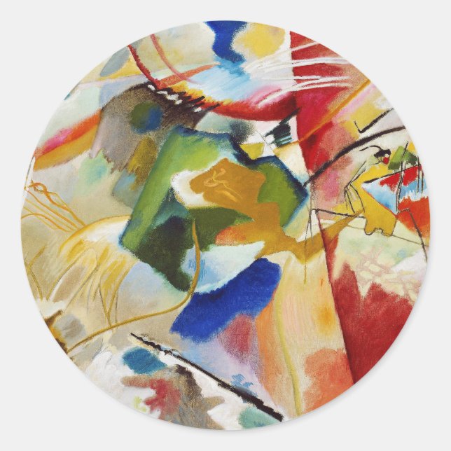 Malerei mit grüner Mitte von Wassily Kandinsky Runder Aufkleber (Vorderseite)