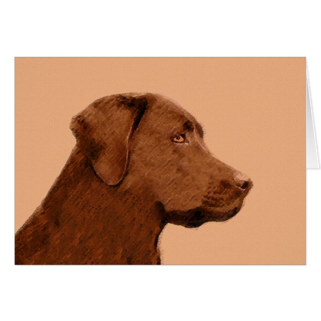 Malerei mit Labrador Retriever (Schokolade) - Hund (Vorderseite (Horizontal))