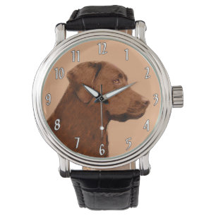 Malerei mit Labrador Retriever (Schokolade) - Hund Armbanduhr