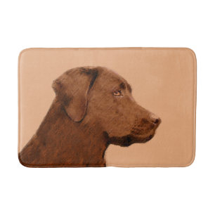 Malerei mit Labrador Retriever (Schokolade) - Hund Badematte