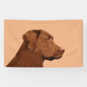 Malerei mit Labrador Retriever (Schokolade) - Hund Banner