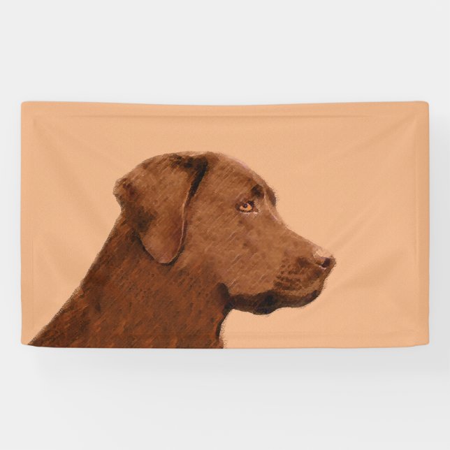 Malerei mit Labrador Retriever (Schokolade) - Hund Banner (Horizontal)