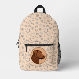 Malerei mit Labrador Retriever (Schokolade) - Hund Bedruckter Rucksack