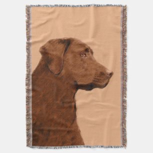 Malerei mit Labrador Retriever (Schokolade) - Hund Decke