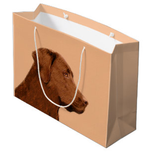 Malerei mit Labrador Retriever (Schokolade) - Hund Große Geschenktüte