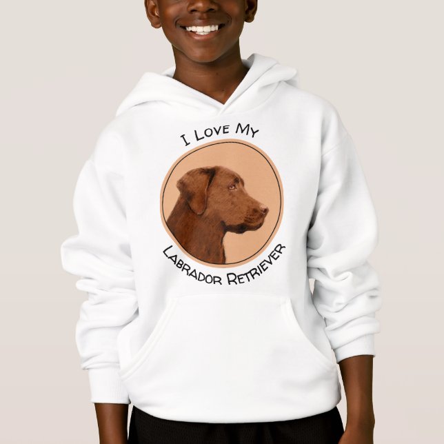 Malerei mit Labrador Retriever (Schokolade) - Hund Hoodie (Vorderseite)