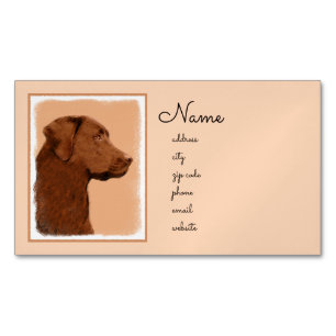 Malerei mit Labrador Retriever (Schokolade) - Hund Magnetische Visitenkarte