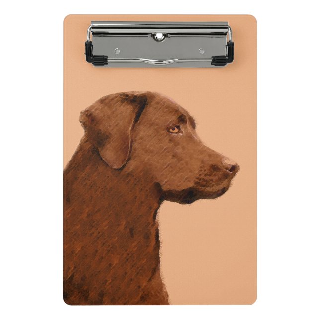 Malerei mit Labrador Retriever (Schokolade) - Hund Mini Klemmbrett (Vorderseite)