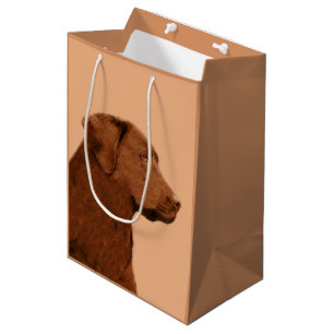 Malerei mit Labrador Retriever (Schokolade) - Hund Mittlere Geschenktüte