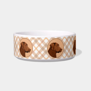 Malerei mit Labrador Retriever (Schokolade) - Hund Napf