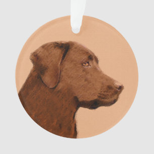 Malerei mit Labrador Retriever (Schokolade) - Hund Ornament
