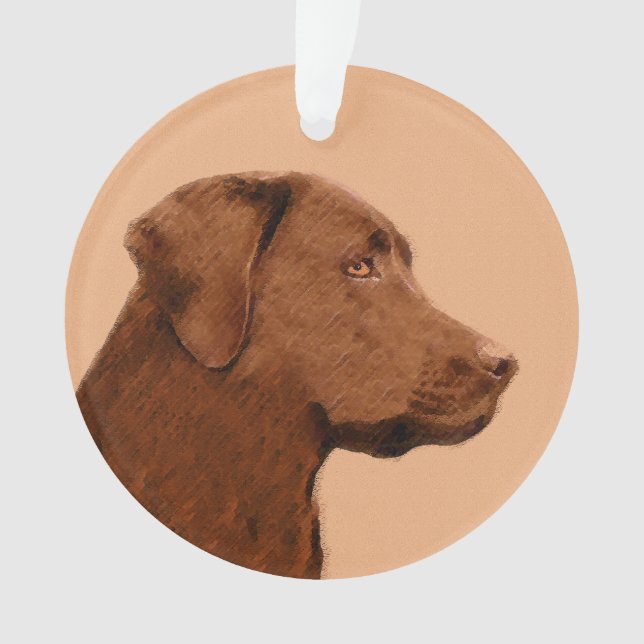 Malerei mit Labrador Retriever (Schokolade) - Hund Ornament (Vorderseite)