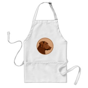 Malerei mit Labrador Retriever (Schokolade) - Hund Schürze