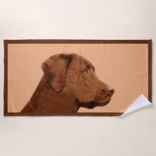 Malerei mit Labrador Retriever (Schokolade) - Hund Strandtuch