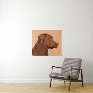 Malerei mit Labrador Retriever (Schokolade) - Hund Wandteppich