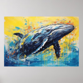 Malerei mit modernen Whalen Poster