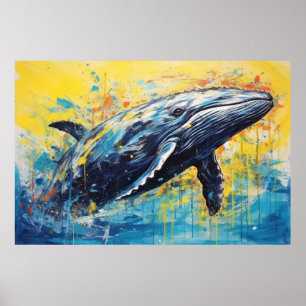 Malerei mit modernen Whalen Poster
