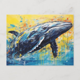 Malerei mit modernen Whalen Postkarte