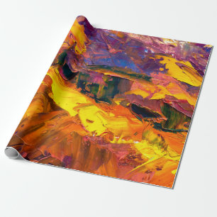 Malerei mit Palettenmesser, Leinwand, Abs. Geschenkpapier