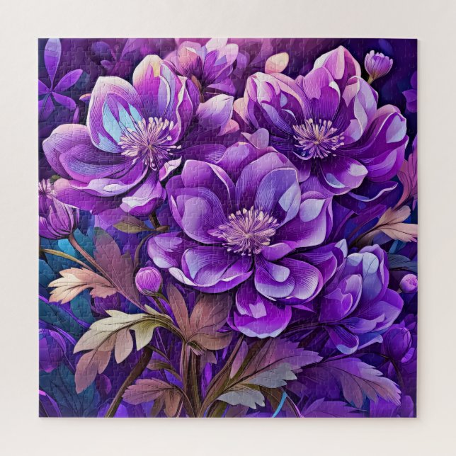 Malerei mit violetten Blumen (Vertikal)