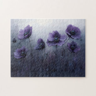 Malerei mit violetten gotischen Blumen