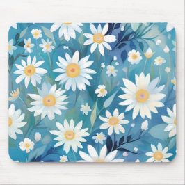Malerei mit weißen Blume Mousepad
