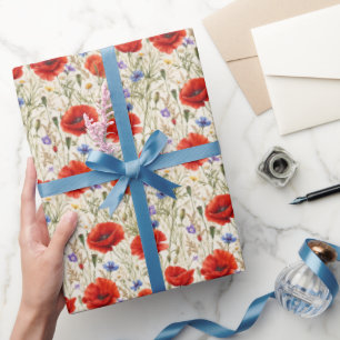 Malerei Mohn Wiese Kunstwerk Geschenkpapier