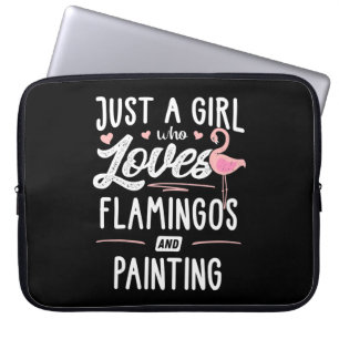 Malerei Nur ein Mädchen Lflamingos und Malerei Laptopschutzhülle