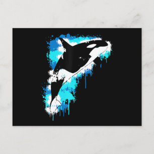 Malerei Orca Whale Wasserfarben Malerei Artful Postkarte