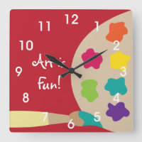 Malerei Palette Wand Uhr - Rot