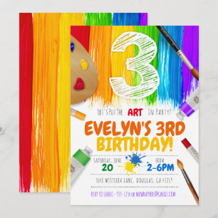 Malerei Party Einladung, Art Birthday Party Einladung