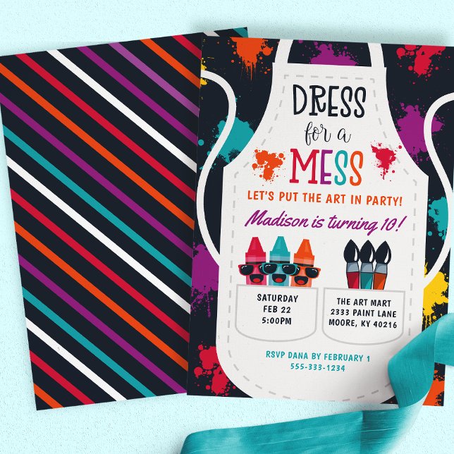 Malerei Party Kunsthandwerk Kindergeburtstag Einladung (Von Creator hochgeladen)