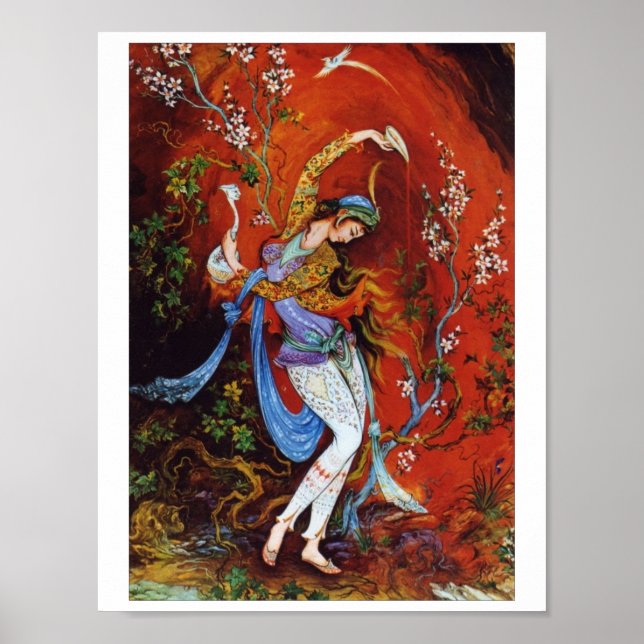 Malerei Persischer Girl Pouring Wein aus Krug Poster (Vorne)