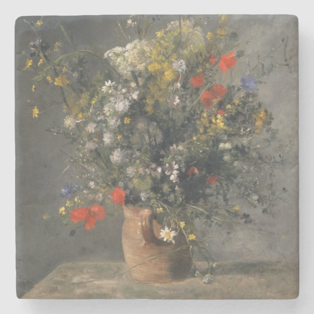 Malerei Pierres Auguste Renoir, Blumen in einem Steinuntersetzer (Vorderseite)