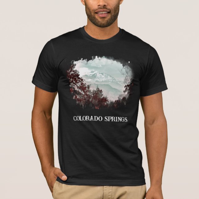*~* Malerei Piniengebirge Colorado Springs T-Shirt (Vorderseite)