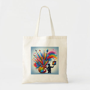 Malerei Regenbogen bunten Einkaufstasche