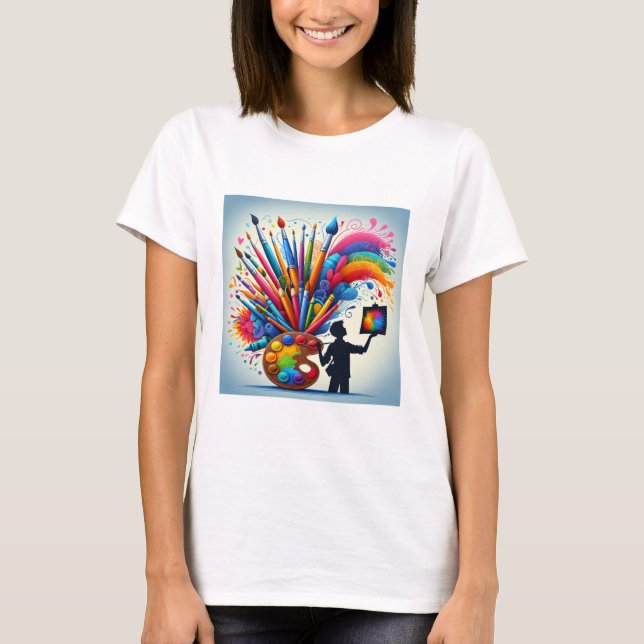 Malerei Regenbogen farbiges Hemd T-Shirt (Vorderseite)