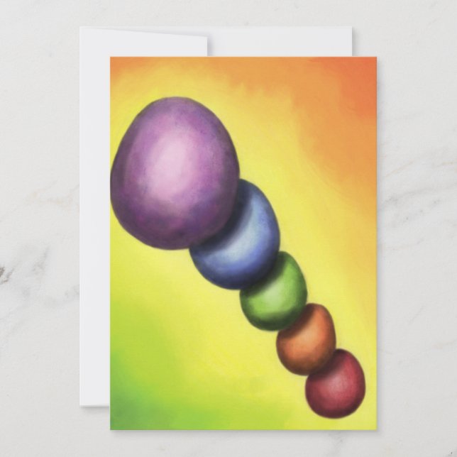 Malerei Regenbogenfarbene Ostereier Feiertagskarte (Vorderseite)