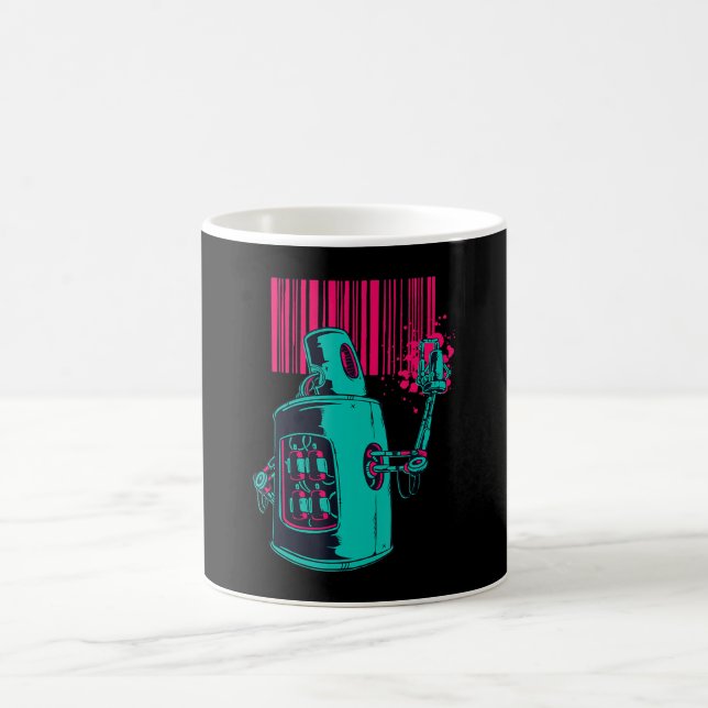 Malerei | Robot Spray Painting Grafi Bar Code Kaffeetasse (Mittel)