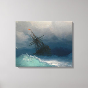 Malerei Schiff Premium Wrapped Canvas (Glanz) Leinwanddruck
