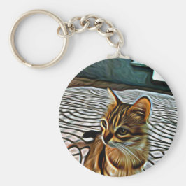 Malerei Schöne Katze Schlüsselanhänger