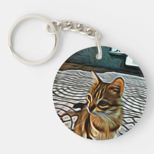 Malerei Schöne Katze Schlüsselanhänger