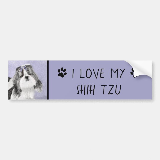 Malerei Shih Tzu - niedliche ursprüngliche Autoaufkleber (Vorne)