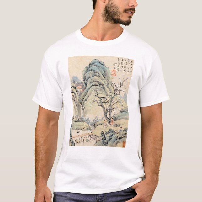 Malerei traditioneller chinesischer Dorfkunst T-Shirt (Vorderseite)